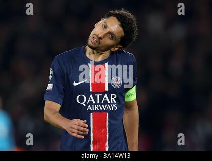 Paris, France. 5 mars 2025. Marquinhos de Paris St Germain lors du match de l'UEFA Champions League Paris Saint Germain vs Liverpool au Parc des Princes, Paris. Le crédit photo devrait se lire : Paul Terry/Sportimage crédit : Sportimage Ltd/Alamy Live News Banque D'Images