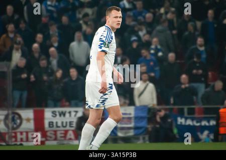 Copenhague, Danemark. 06 mars 2025. Viktor Claesson du FC Copenhague en action lors de la manche 16 de l'UEFA Conference League 2024/25 entre le FC Copenhague et le Chelsea FC au stade Parken. Score final : F.C. Copenhagen 1 - 2 Chelsea FC (photo de Kristian Tuxen Ladegaard Berg/SOPA images/Sipa USA) crédit : Sipa USA/Alamy Live News Banque D'Images