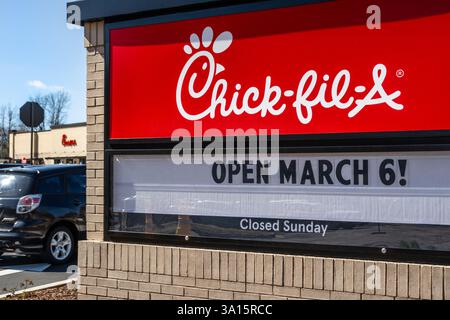 Journée d'ouverture à Chick-fil-A Centerville à Snellville, Géorgie. (ÉTATS-UNIS) Banque D'Images