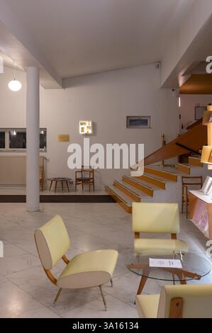 Espace intérieur de Istituto Italiano di cultura, Stockholm, Suède. Conçu par l'architecte italien Gio Ponti Banque D'Images