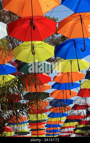 Parapluies dans la vieille ville, Nicosie, Chypre Banque D'Images