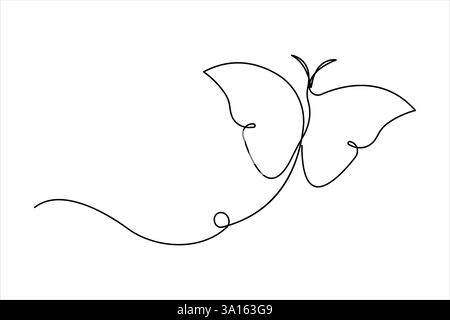 Art continu d'une ligne d'illustration vectorielle de conception de papillon Illustration de Vecteur
