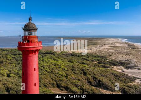 France, Charente-maritime, Royan, la Tremblade, le phare de la Coubre et la Côte sauvage vers la pointe de la Coubre (vue aérienne) Banque D'Images
