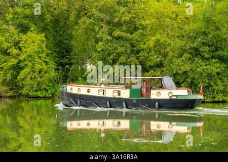France, Yonne, Saint Julien du Sault, les rives de l'Yonne Banque D'Images