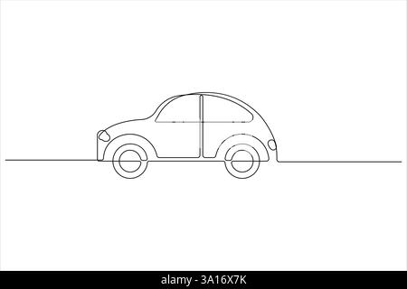 Dessin d'art simple continu d'une ligne du concept de course de voiture et illustration vectorielle de contour Illustration de Vecteur