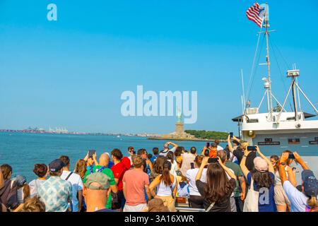 États-Unis, État de New York, New York City, vue du ferry à la Statue de la liberté Banque D'Images