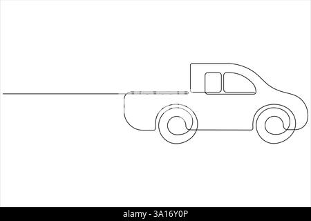 Dessin d'art simple continu d'une ligne du concept de course de voiture et illustration vectorielle de contour Illustration de Vecteur