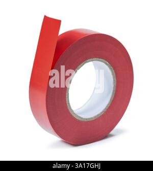 Rouleau de ruban isolant isolé sur blanc Banque D'Images