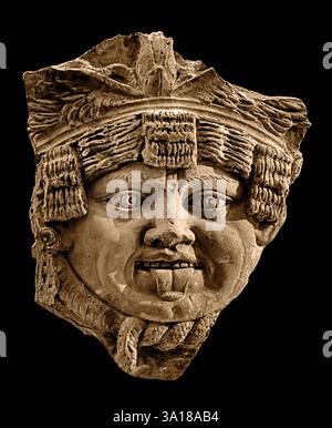 Relief Campana avec un fragment de Gorgoneion, grec, Grèce, Romain, Italie, 1st Century B.C. – A.D. 1st Century 23,2 cm ;- 8,2 cm Antiquités classiques Banque D'Images