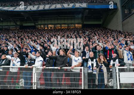 Copenhague, Danemark. 06 mars 2025. Les fans du FC Copenhagen lors du match de 1ère manche du FC Copenhagen contre Chelsea FC UEFA Conference League au stade Parken, Copenhague, Danemark, le 6 mars 2025 crédit : Alex Young/Every second Media crédit : Every second Media/Alamy Live News Banque D'Images