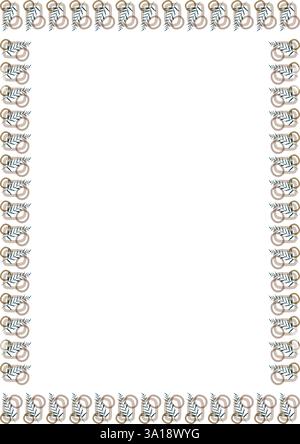 Modèle de cadre avec décoration floue. Plantes branches cadre vide pour votre texte. Illustration de conception vectorielle Illustration de Vecteur