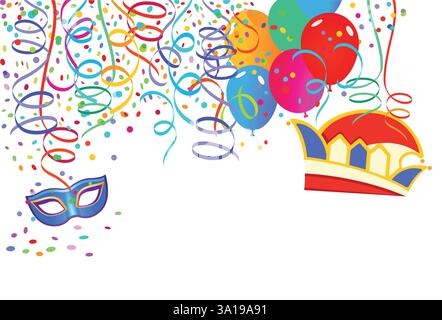 Scène de carnaval avec ballons et streamers Banque D'Images