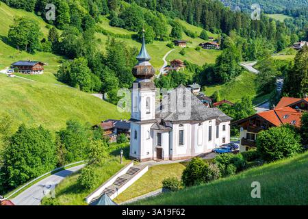 Berchtesgaden, Allemagne, église de pèlerinage Maria Gern dans les Alpes bavaroises à Berchtesgaden, Allemagne. Banque D'Images