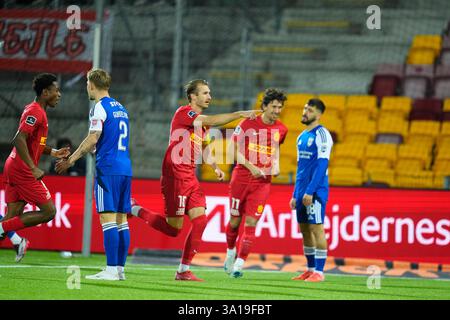 Farum, Danemark. 07 mars 2025. Superligakampen mellem FC Nordsjaelland og Vejle Boldklub paa droit à Dream Park i Farum fredag den 7. marts 2025. Crédit : Ritzau/Alamy Live News Banque D'Images
