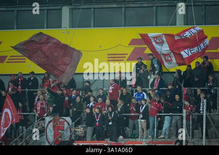 Farum, Danemark. 07 mars 2025. Superligakampen mellem FC Nordsjaelland og Vejle Boldklub paa droit à Dream Park i Farum fredag den 7. marts 2025. Crédit : Ritzau/Alamy Live News Banque D'Images