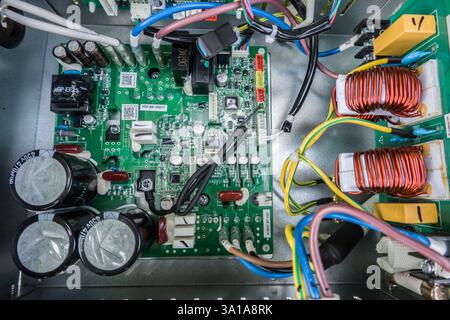 Carte de circuit imprimé d'une unité de commande de pompe à chaleur Banque D'Images