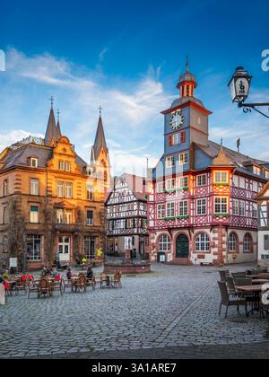 Hôtel de ville sur la place du marché de Heppenheim, Allemagne Banque D'Images