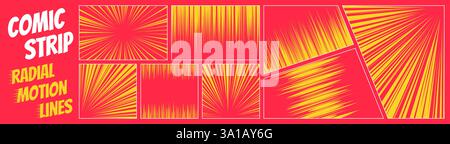 Éclat d'énergie lumineuse avec flash radial de style comique. Effet Sunburst avec traînées de mouvement éclatantes, ajoutant un look de super-héros dynamique à n'importe quel design. Illustration de Vecteur