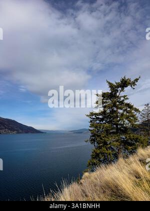 Vue sur le lac Okanagan depuis Knox Mountain vers le nord Banque D'Images