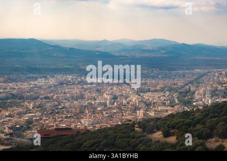 Bergama, Turquie, Turkiye. Vue depuis l'Acropole de Pergame. Banque D'Images