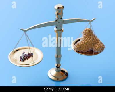 Semaglutide médicament amaigrissant, illustration conceptuelle. Commercialisé sous le nom d'Ozempic, le semaglutide est un analogue du peptide-1 de type glucagon (GLP-1) qui est utilisé pour traiter le diabète et pour la gestion du poids. Il augmente la production d'insuline, l'hormone qui abaisse le taux de sucre dans le sang, tout en supprimant la sécrétion de glucagon, l'hormone qui augmente le taux de sucre dans le sang. Il réduit également la faim et ralentit la vidange gastrique. Banque D'Images