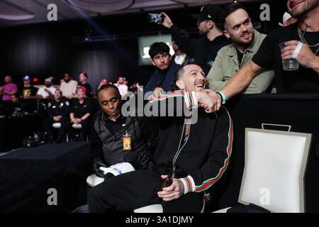 Las Vegas, Nevada, États-Unis. 07 mars 2025. LAS VEGAS, NV - 7 MARS 2025 : Austin Vanderford à Fontaine Bleu pour PowerSlap 12 le 7 mars 2025 à Las Vegas, NV, États-Unis. (Photo de Louis Grasse/PXimages) crédit : PX images/Alamy Live News Banque D'Images