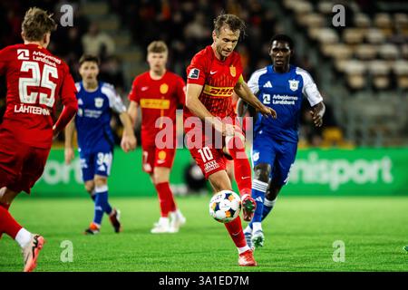 Farum, Danemark. 07 mars 2025. Benjamin Nygren (10 ans) du FC Nordsjaelland vu lors du match de Superliga 3F entre le FC Nordsjaelland et Vejle BK à Right to Dream Park à Farum. Crédit : Gonzales photo/Alamy Live News Banque D'Images
