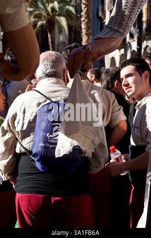 Fiesta de Santa Eulalia, fête typique du 12 février avec des géants et des figures à grosse tête, Barcelone, Ciutat Vella, Espagne Banque D'Images