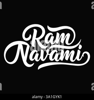 Joyeux festival Ram Navami de l'Inde. Joyeux Ram Navami typographie vectorielle design. Festival de Lord Shree Ram Navami concept . Illustration de Vecteur