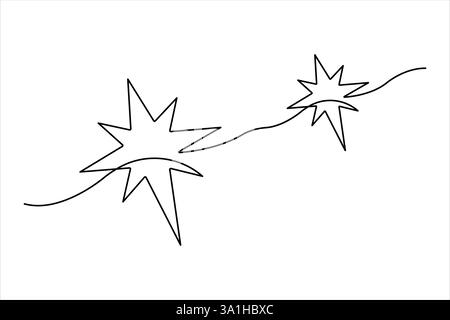 Étoile de Noël. Symbole religieux chrétien de dessin continu d'art à une ligne. Symbolisez également les souhaits de Noël Illustration de Vecteur