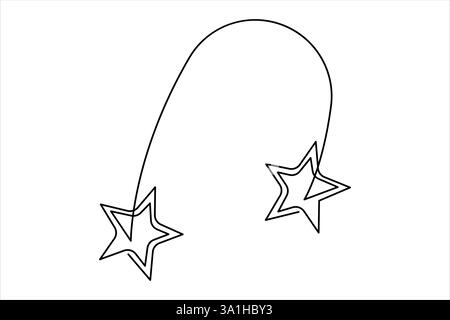 Étoile de Noël. Symbole religieux chrétien de dessin continu d'art à une ligne. Symbolisez également les souhaits de Noël Illustration de Vecteur
