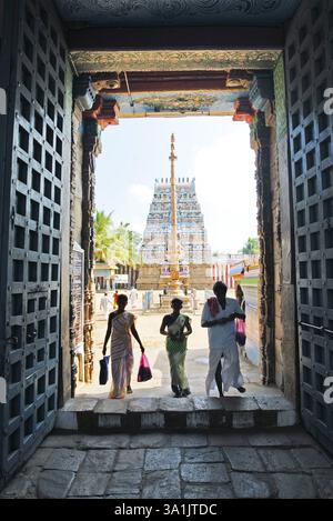Temple Raaghu à Thirunageshwaram près de Kumbakonam, Tamil Nadu, Inde, Asie Banque D'Images