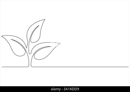 Écologie Art continu durable à une ligne, vecteur d'une ligne nature Planet Illustration de Vecteur