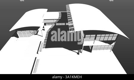 Illustration 3D du projet de construction Banque D'Images