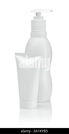 Tube en plastique avec bouteille Banque D'Images