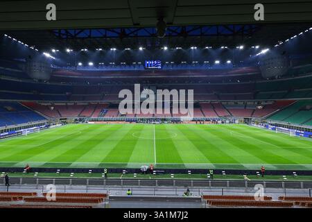Milan, Italie. 08 mars 2025. Vue générale de l'intérieur du stade pendant le match de football de Serie A 2024/25 entre le FC Internazionale et l'AC Monza au stade San Siro crédit : SOPA images Limited/Alamy Live News Banque D'Images