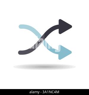Icône aléatoire du vecteur isolé. Flèches croisées. Bouton du lecteur multimédia. Ordre aléatoire de la musique Illustration de Vecteur