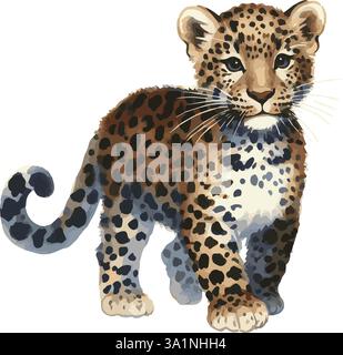 Illustration vectorielle d'aquarelle d'un léopard Illustration de Vecteur