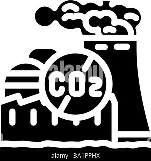 illustration vectorielle d'icône de glyphe de carbone de technologie sans émission Illustration de Vecteur
