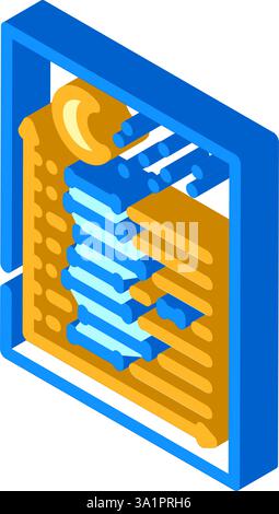 sommeil suivi étoiles de lune portable forme isométrique icône illustration vectorielle Illustration de Vecteur