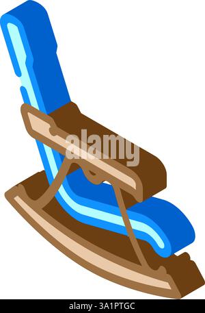 chaise à bascule redneck illustration vectorielle d'icône isométrique Illustration de Vecteur