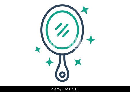 Icône miroir. style d'icône de ligne. icône liée au mobilier. illustration vectorielle d'éléments de mobilier Illustration de Vecteur