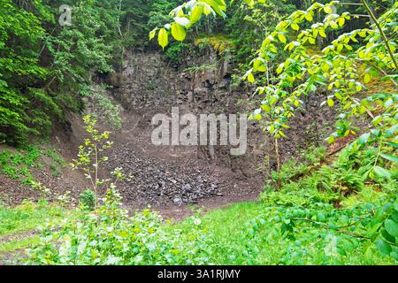 Carrière sur une montagne dans une forêt verdoyante Banque D'Images