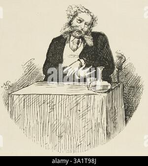 M. Arthur Sketchley jouant le rôle de Mme Brown, 1864. Arthur Sketchley - de son vrai nom George Rose - en tant que personnage principal éponyme dans "MRS Brown at the Play" à l'Egyptian Hall, Piccadilly, à Londres. Sketchley a interprété ses monologues de Mme Brown soi-disant «partout dans le monde». Banque D'Images