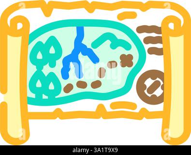 cartes du vieux monde découvertes géographiques illustration vectorielle d'icône de couleur d'icône Illustration de Vecteur