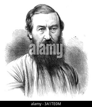 Sir Samuel White Baker, F.R.S., 1873. Gravure d'après une photographie de Maull et Co. 'le retour en toute sécurité en Angleterre de ce courageux et habile pionnier de la civilisation dans les régions sauvages de l'Afrique centrale... a été salué avec toutes les félicitations. Ceux qui s’intéressent plus particulièrement à l’avancement de la science géographique, si fortement favorisée par ses découvertes concernant la source probable du Nil et du lac Albert Nyanza, ont partagé un sentiment commun de satisfaction avec les philanthropes et les réformateurs politiques, sociaux ou commerciaux qui ont assisté à son succ Banque D'Images