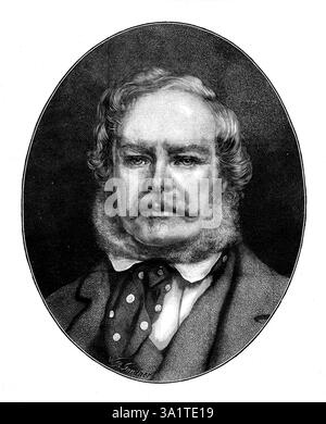 Le décès de Sir Edwin Landseer, R.A., 1873. Nous sommes très redevables à messieurs Henry graves et Co., pour leur permission de copier le Portrait peint [Sir Edwin] et gravé par M.R. Samuel cousins, R.A. [Landseer est surtout connu pour modeler les lions à Trafalgar Square à Londres. Son] père a mis le jeune Edwin, dès son plus jeune âge, à étudier directement de la nature, l'envoyant à Hampstead-Heath... pour faire des études d'ânes, de moutons et de chèvres. Il y a peu de cas de précocité aussi remarquables, dont la promesse a été si pleinement tenue. Le petit Edwin dessinait des animaux bien avant même qu'il n'ait cinq ans Banque D'Images
