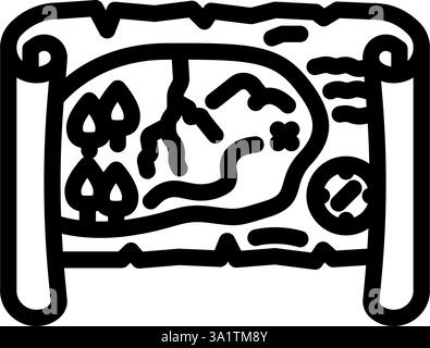 old world maps découvertes géographiques illustration vectorielle d'icône de ligne de découverte Illustration de Vecteur