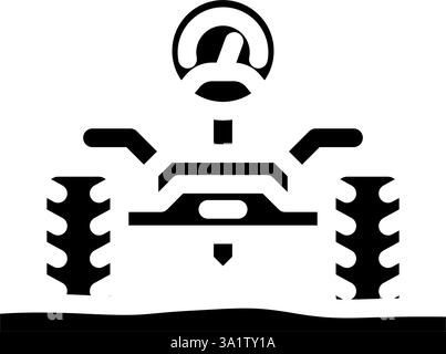 le robot d'analyse du sol récolte l'illustration vectorielle d'icône de glyphe Illustration de Vecteur