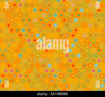 Fond de maillage géométrique. Éléments géométriques de style et de couleur variés. Formes géométriques en nid d'abeilles. Motif inclinable. Arrière-plan transparent. Illustration de Vecteur